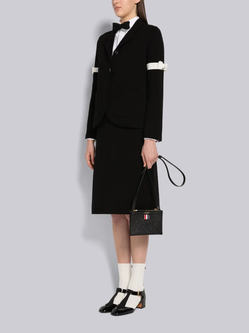 Pebble Grain Leather Mini Document Holder Crossbody Thom Browne Official