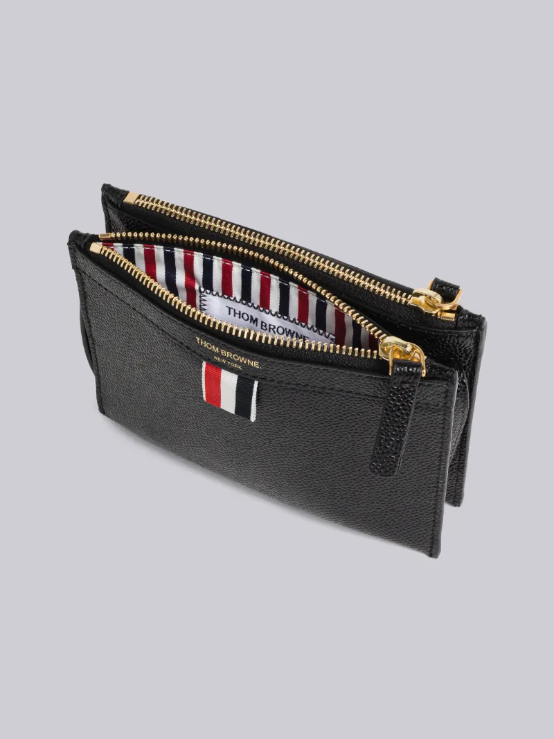 Pebble Grain Leather Mini Document Holder Crossbody Thom Browne Official