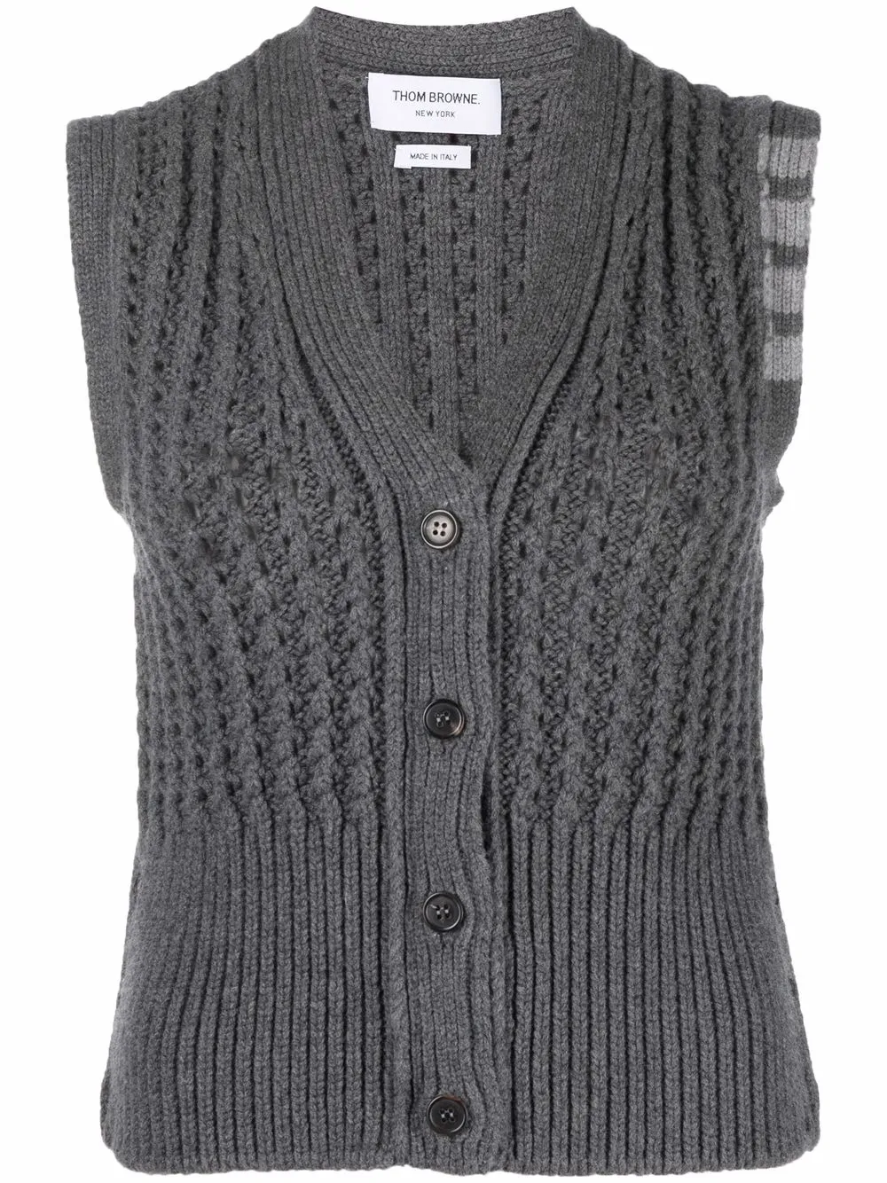 

Thom Browne 4-Bar knit sleeveless cardigan - Grey