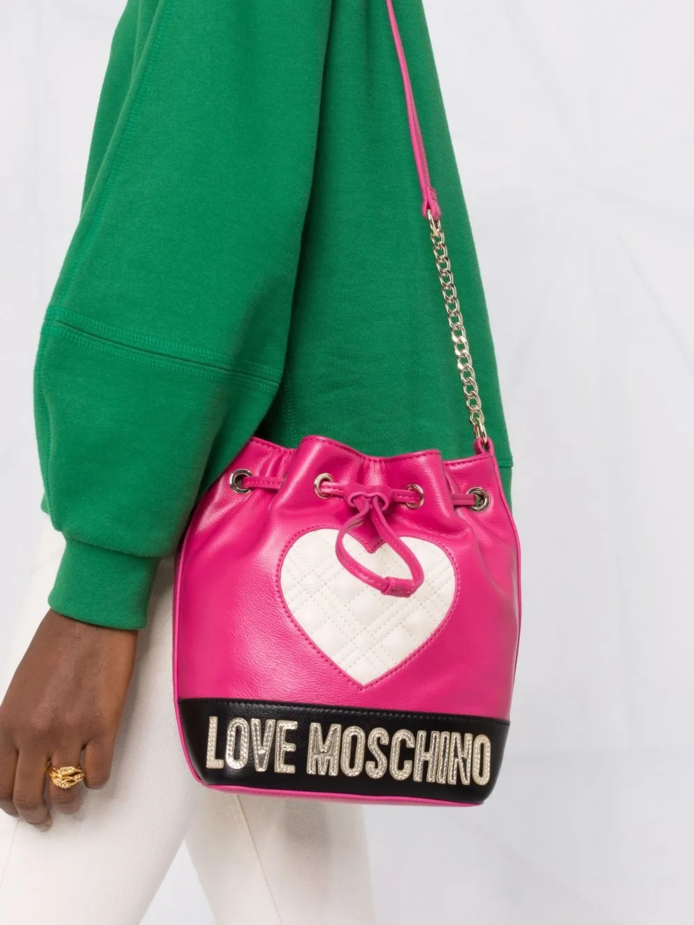 фото Love moschino стеганая сумка-ведро