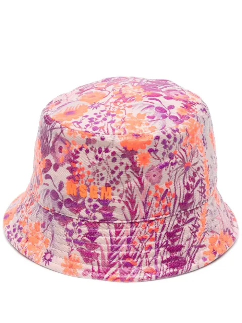 MSGM floral-print bucket hat
