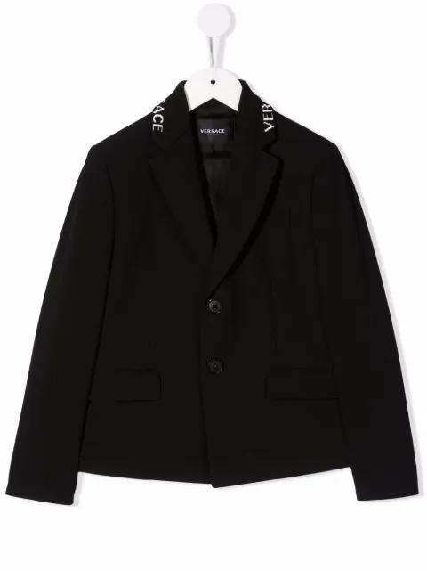 Versace Kids intarsia collar logo blazer