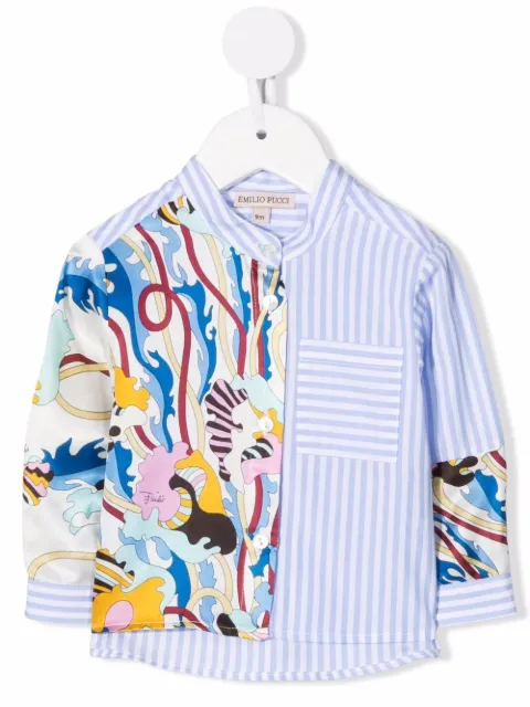 Emilio Pucci Junior قميص قطن مخيوط