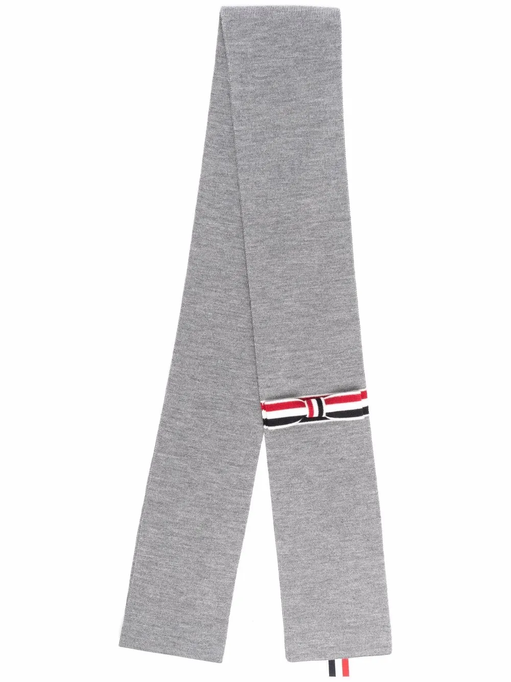 

Thom Browne RWB bow-embellished scarf - Grey