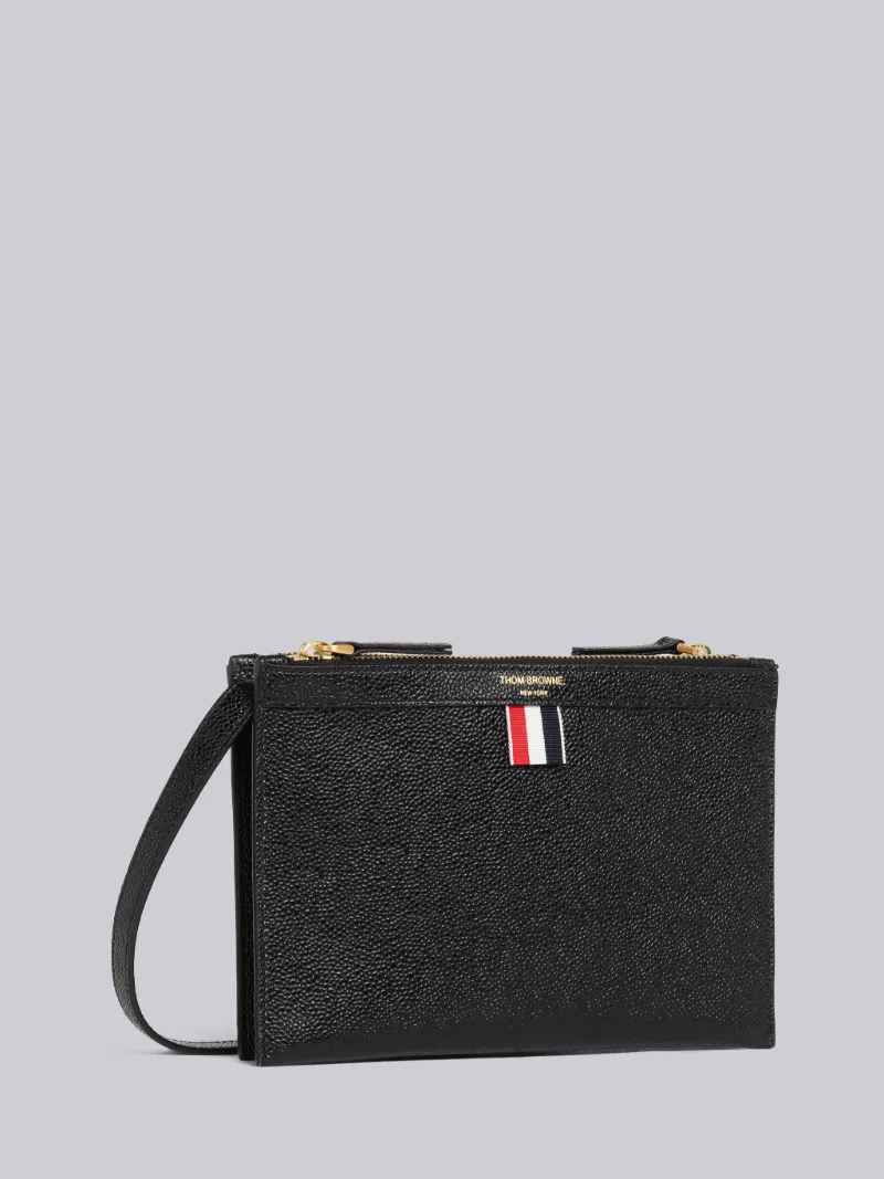 Pebble Grain Leather Small Document Holder Crossbody Thom Browne Official