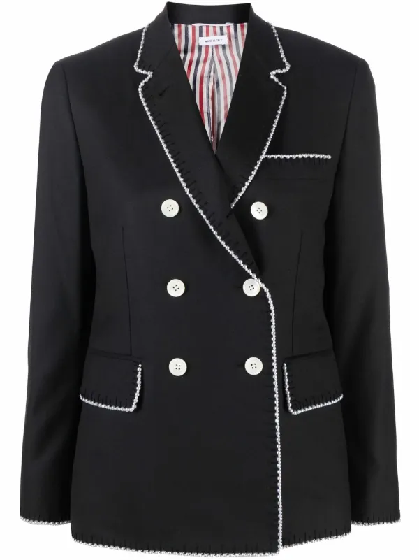 THOM BROWNE. ダブルジャケット Thom Browne ウールダブルジャケット | ブラック | FARFETCH JP