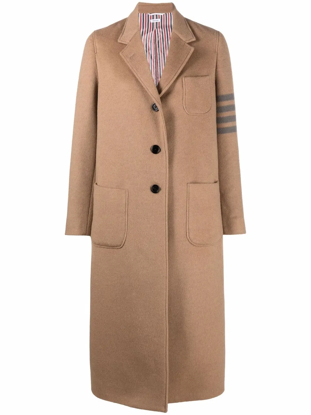 

Thom Browne four-bar single-breasted coat - Neutrals