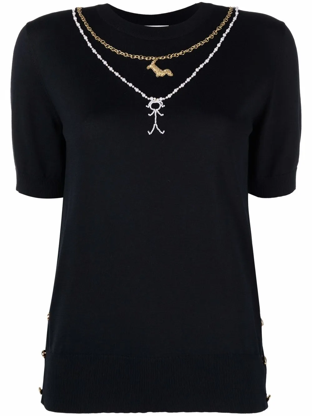 

Thom Browne Mrs. Thom and Hector necklace knit top - Blue