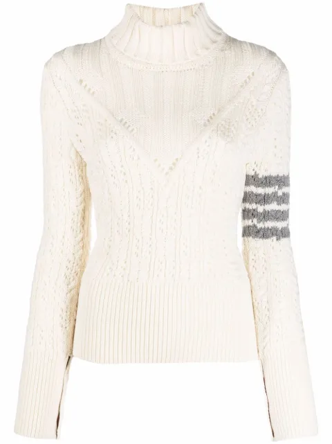 Thom Browne Rollkragenpullover mit Streifen