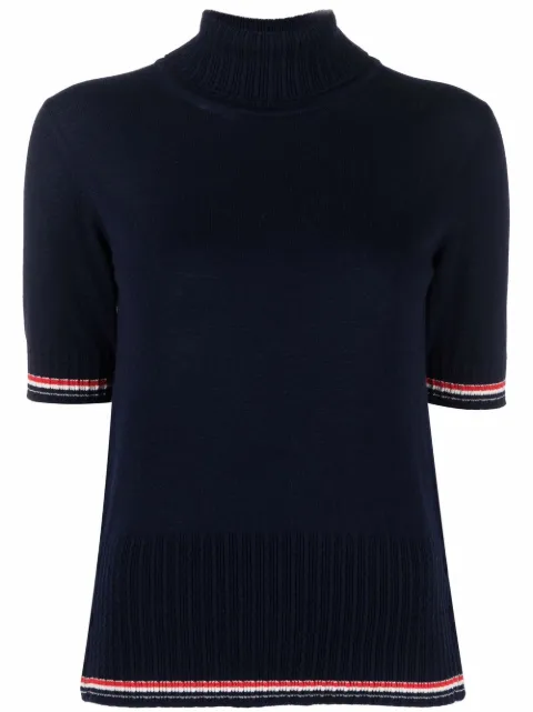 Thom Browne RWB stripe-trim cashmere top