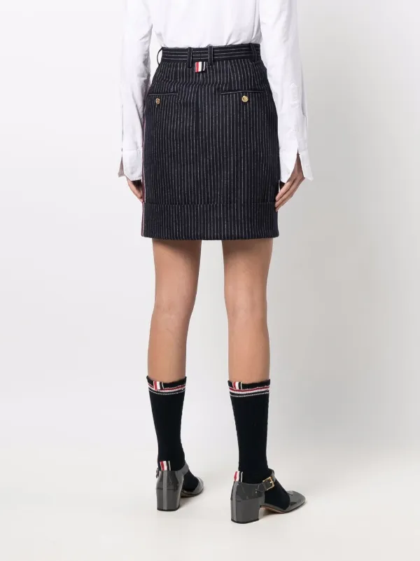 Thom Browne Pinstripe Flannel Mini Skirt Farfetch