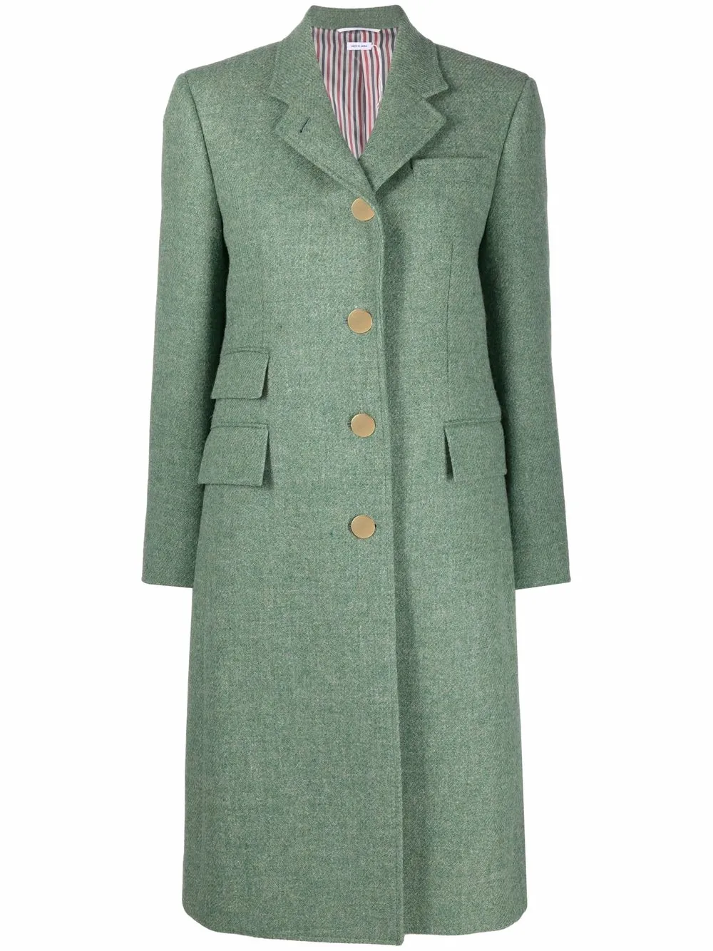 

Thom Browne single-breasted tweed overcoat - Green