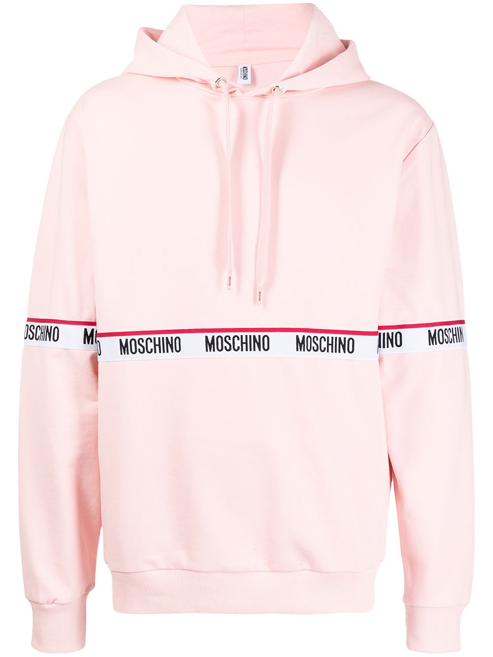 

Moschino hoodie con franja del logo - Rosado