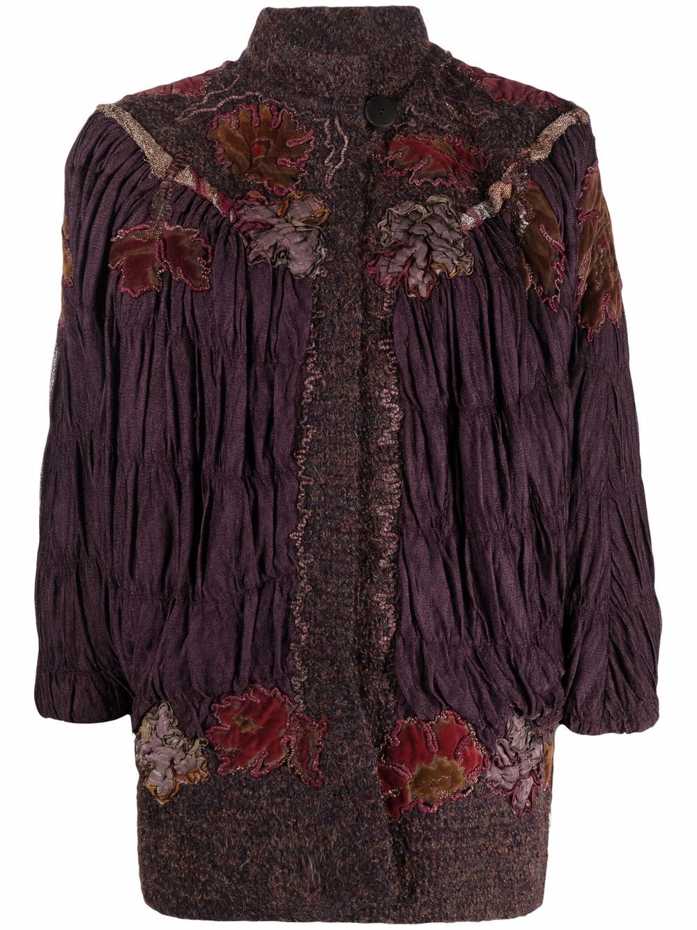 A.N.G.E.L.O. Vintage Cult 1980s floral-embroidered ruched jacket