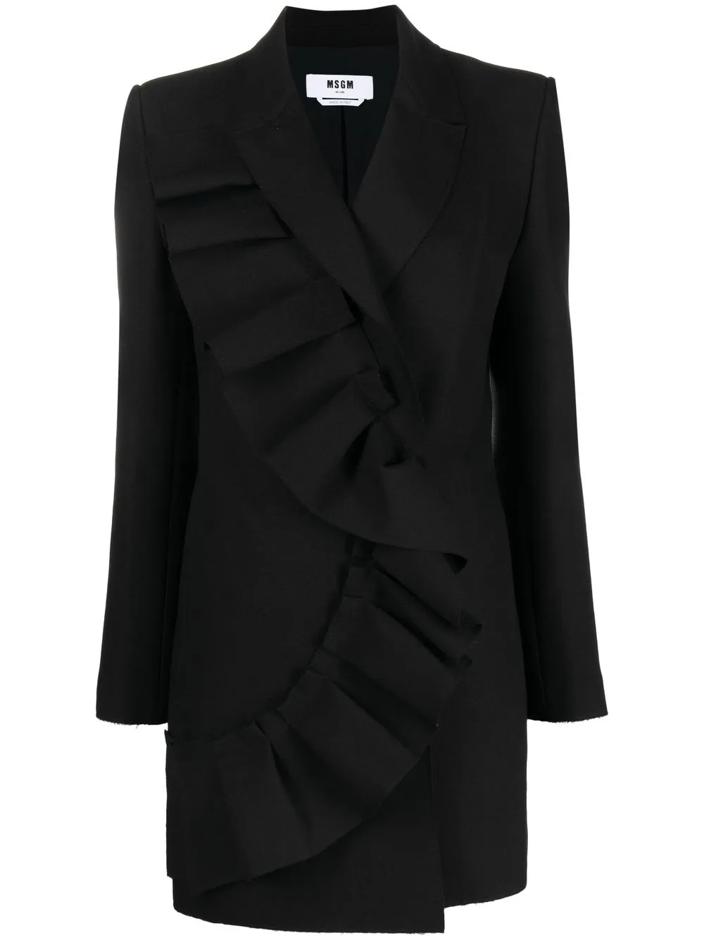 

MSGM ruffle-detail blazer minidress - Black