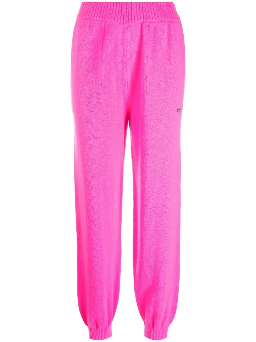 

MSGM pantalones tejidos con logo bordado - Rosado