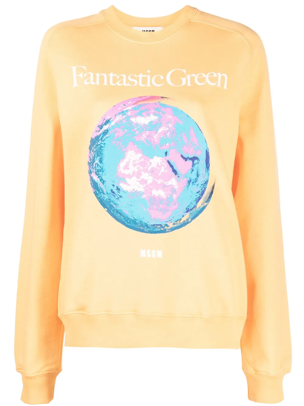 Msgm Fastantic Green Graphic T-shirt In 