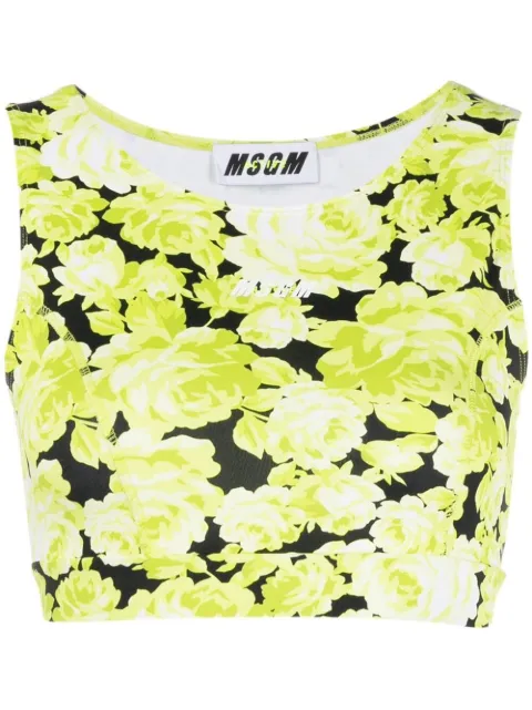 MSGM top corto con estampado floral