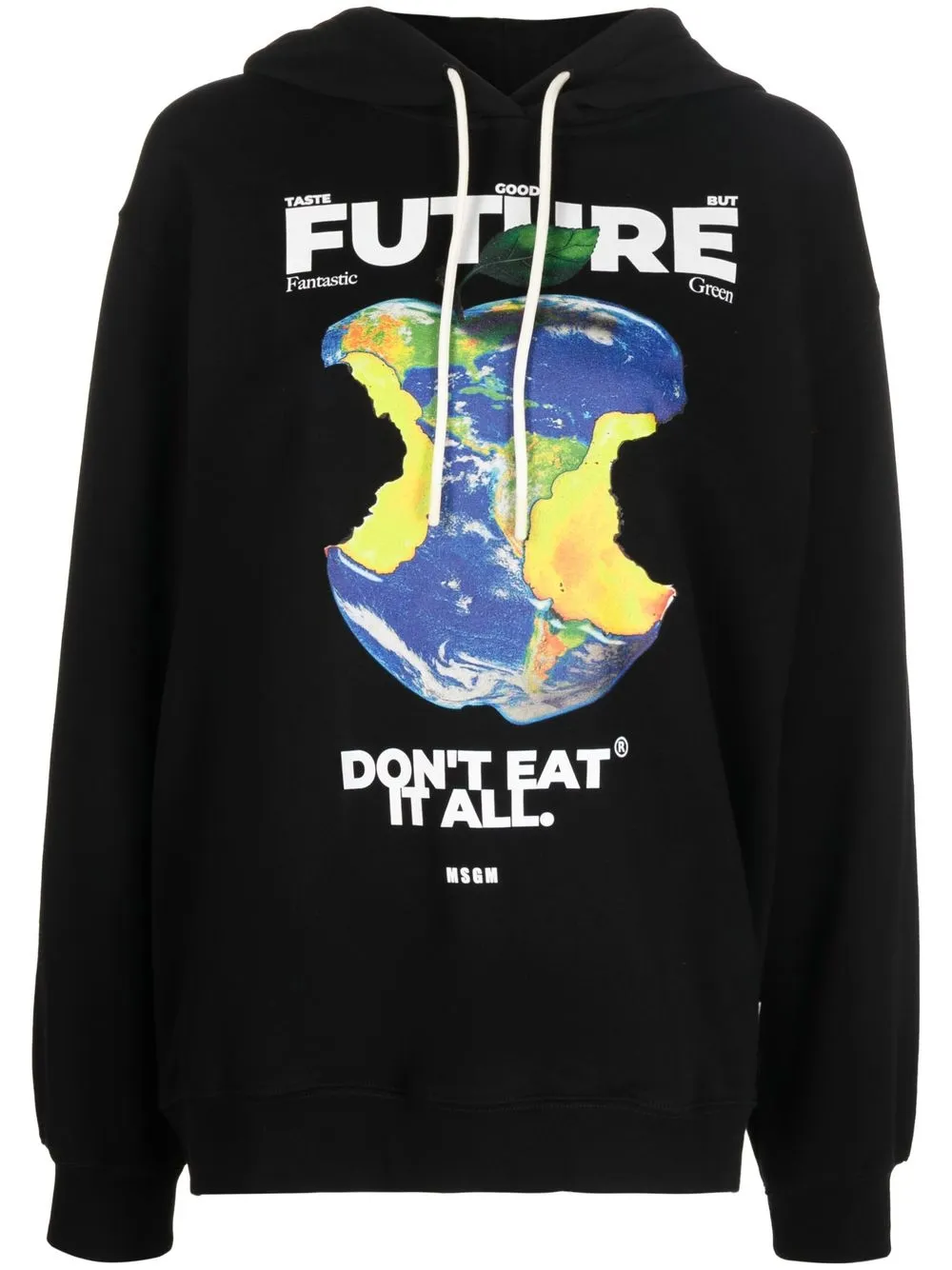 

MSGM Fantastic Green graphic-print hoodie - Black