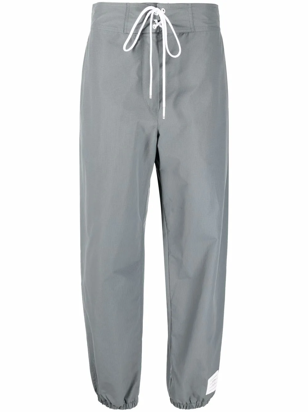 

Thom Browne pantalones con tiro alto y cordones en la pretina - Gris