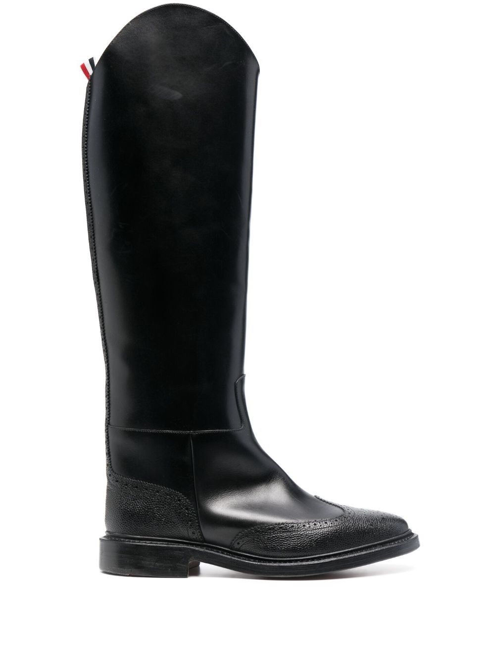 Thom Browne Wingtip Equestrian-style Boots In Black
