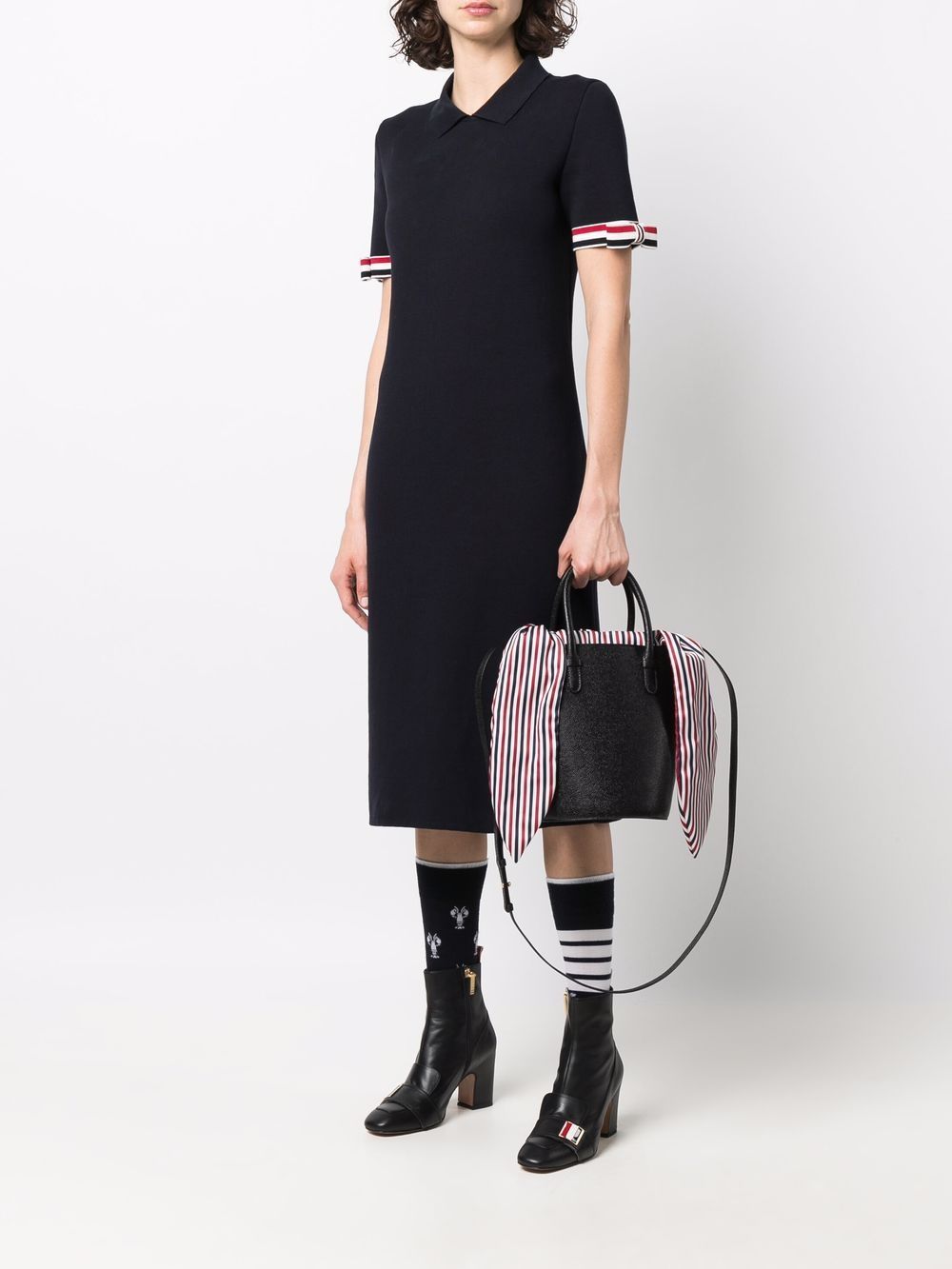 Image 2 of Thom Browne RWB-lined leather bucket bag