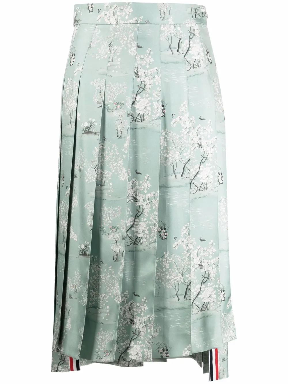 

Thom Browne falda plisada con motivo floral - Verde