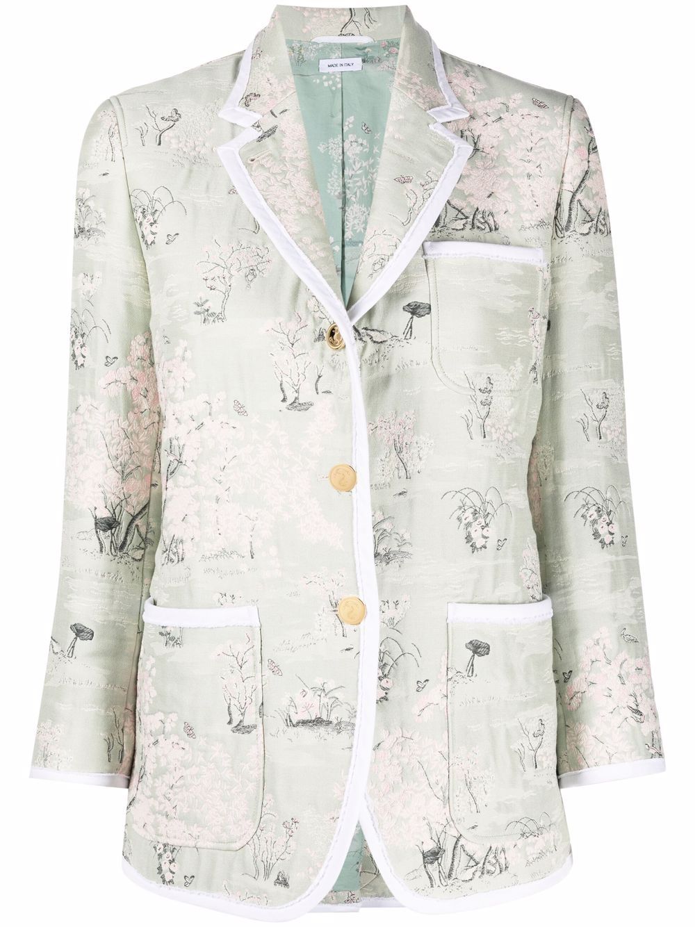 

Thom Browne blazer en jacquard con botones - Verde