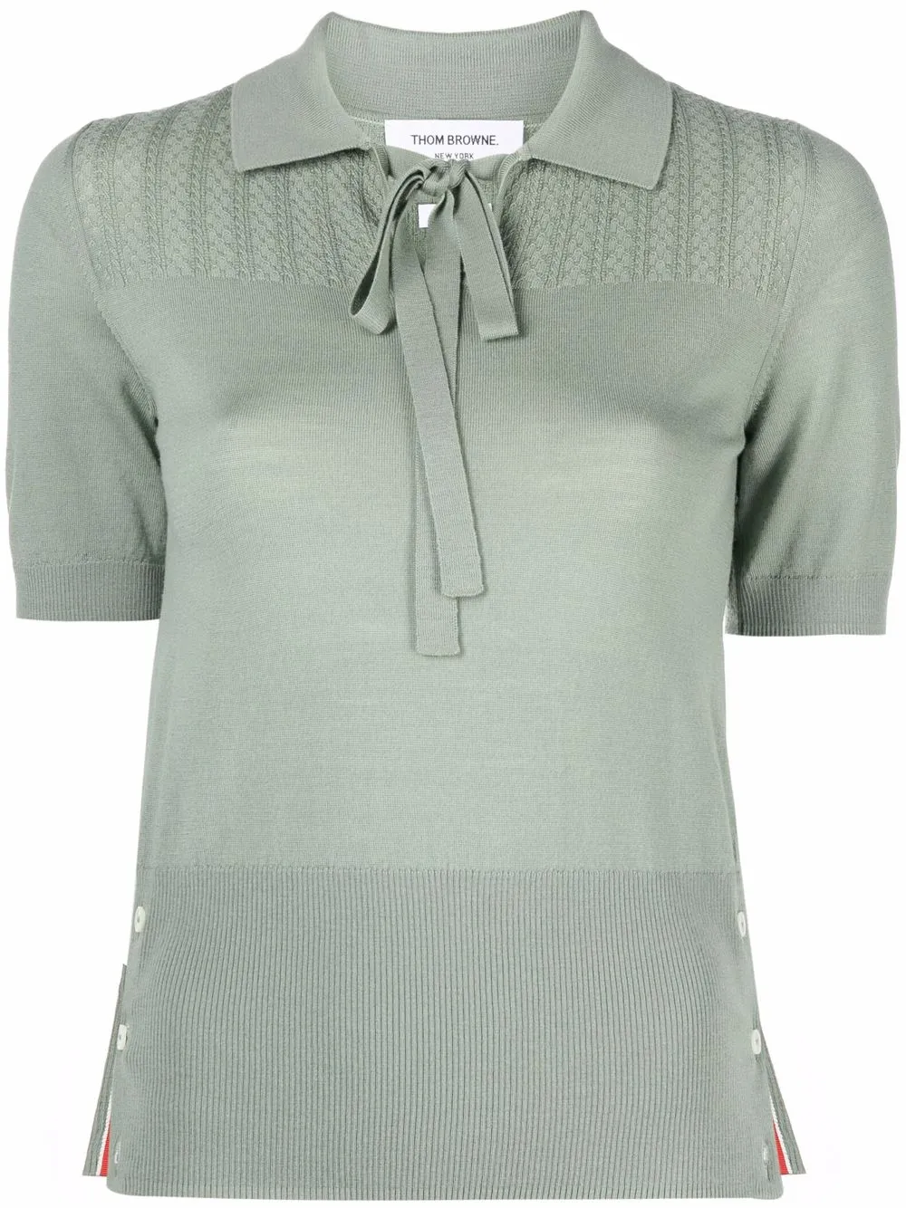 

Thom Browne top de tejido fino con motivo RWB - Verde