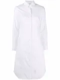 Thom Browne logo patch shirtdress - White