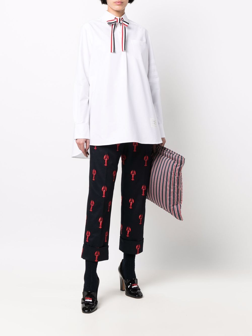 Thom Browne Blouson shirt met vlinderstrik - Wit