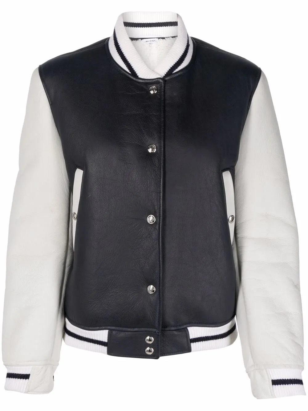 

Thom Browne leather varsity jacket - Blue