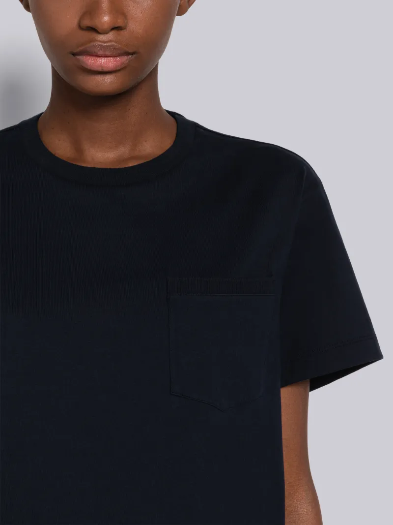 Midweight Jersey Boxy Short Sleeve Pocket Tee Thom Browne Official
