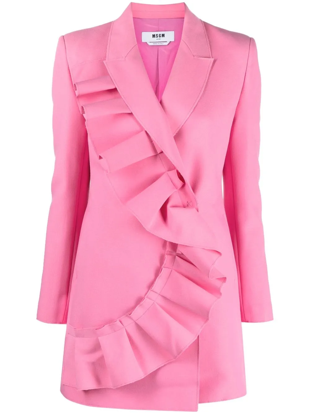 

MSGM vestido corto estilo blazer con volantes - Rosado