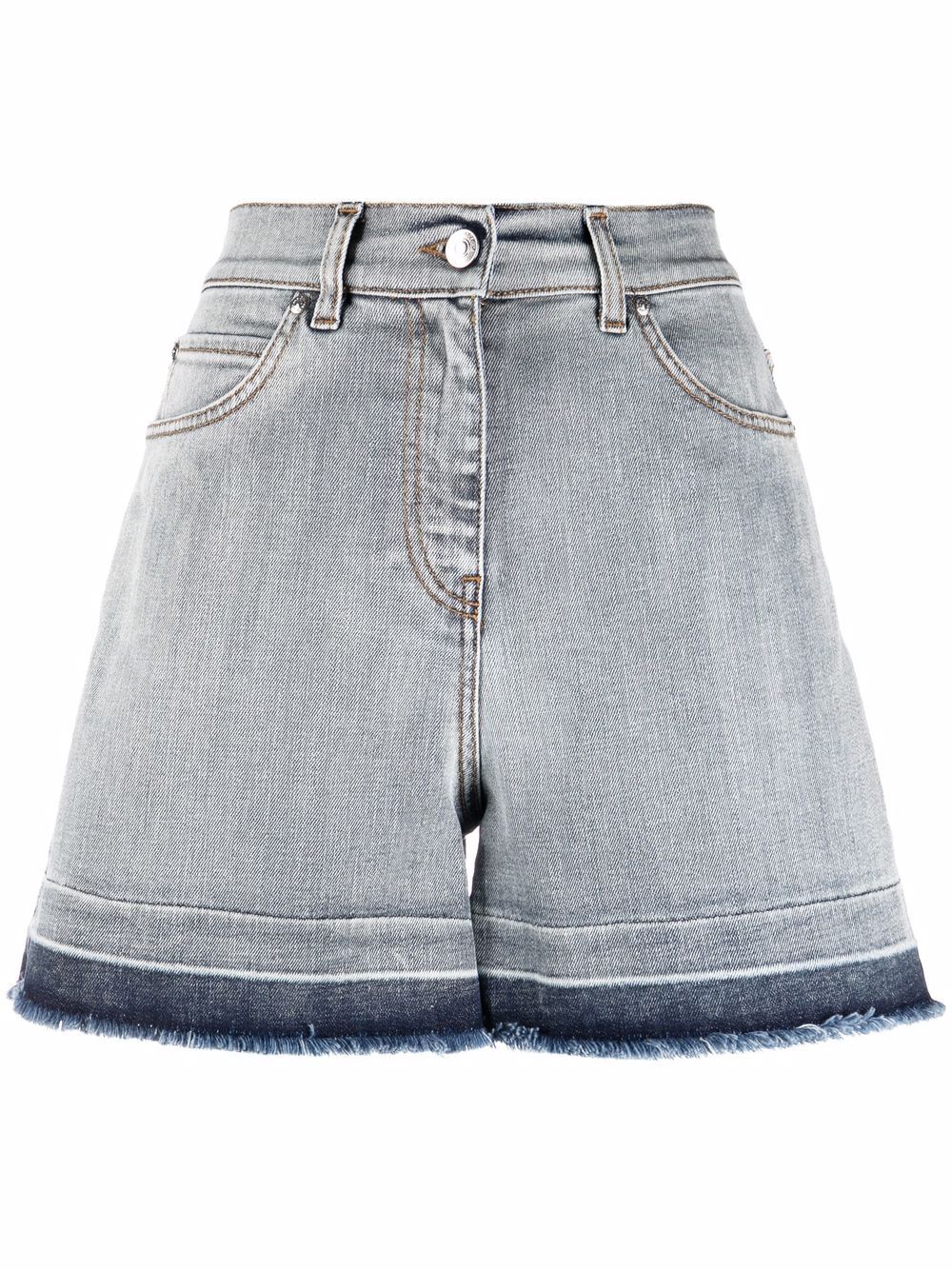 

MSGM frayed-hem denim shorts - Blue