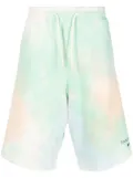 MSGM logo-print tie-dye shorts - Green
