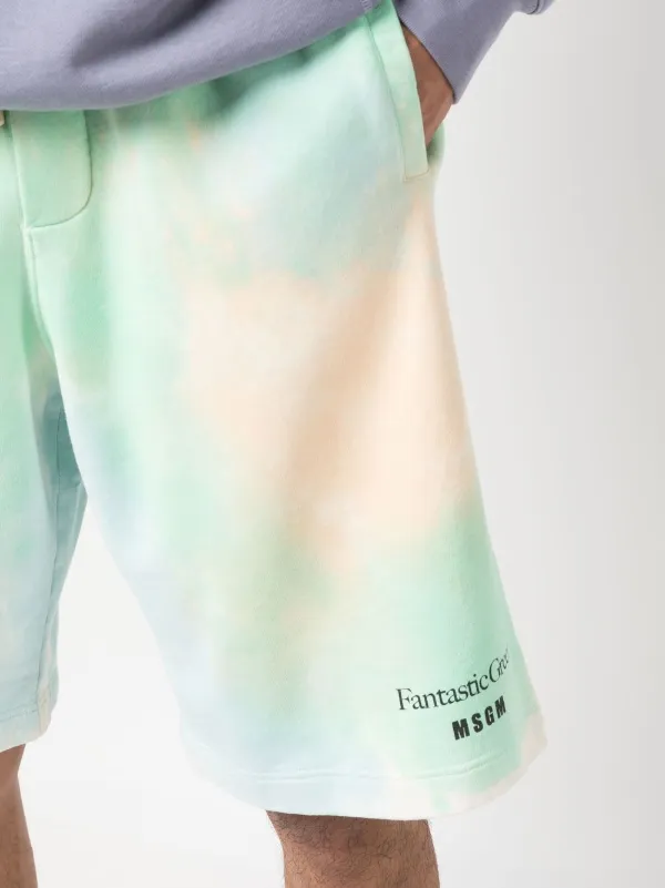 ショーツ MSGM TIE-DYE PRINTED COTTON SHORTS WITH PINCES MSGM Tie Dye Shorts for Women | Lyst