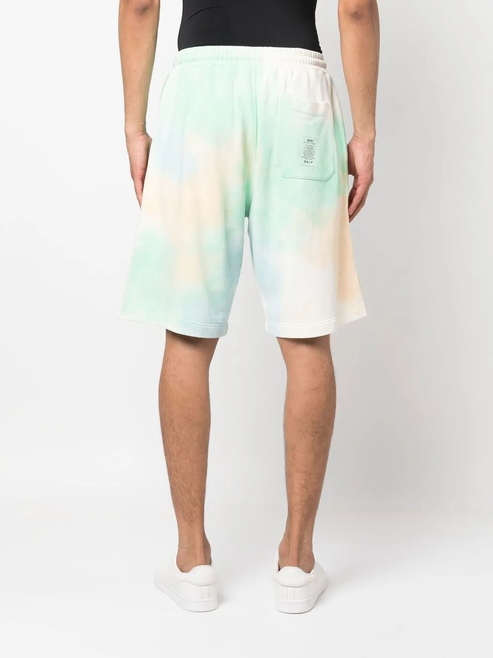ショーツ MSGM TIE-DYE PRINTED COTTON SHORTS WITH PINCES MSGM logo-print tie-dye Shorts | Green | FARFETCH CA