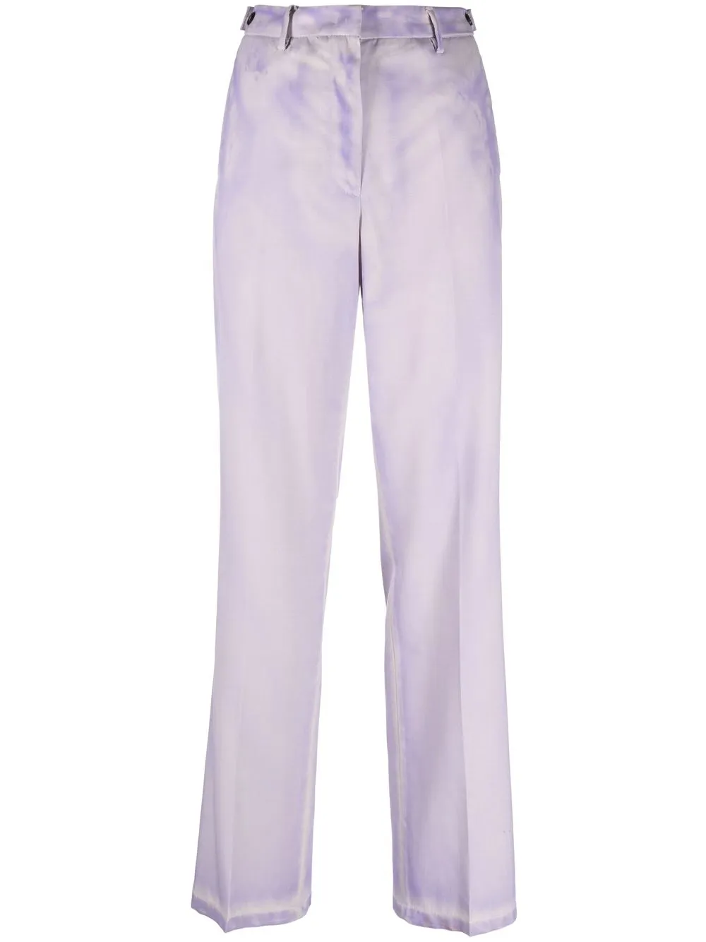 

MSGM pantalones con tiro alto y efecto lavado - Morado