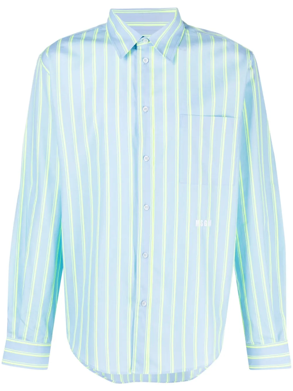 

MSGM camisa con rayas estampadas - Azul