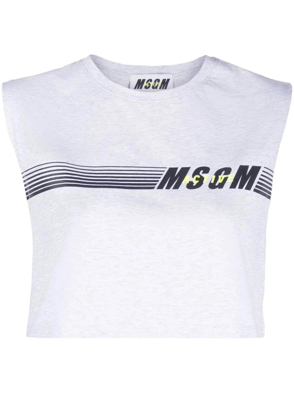 

MSGM top corto con logo estampado - Gris