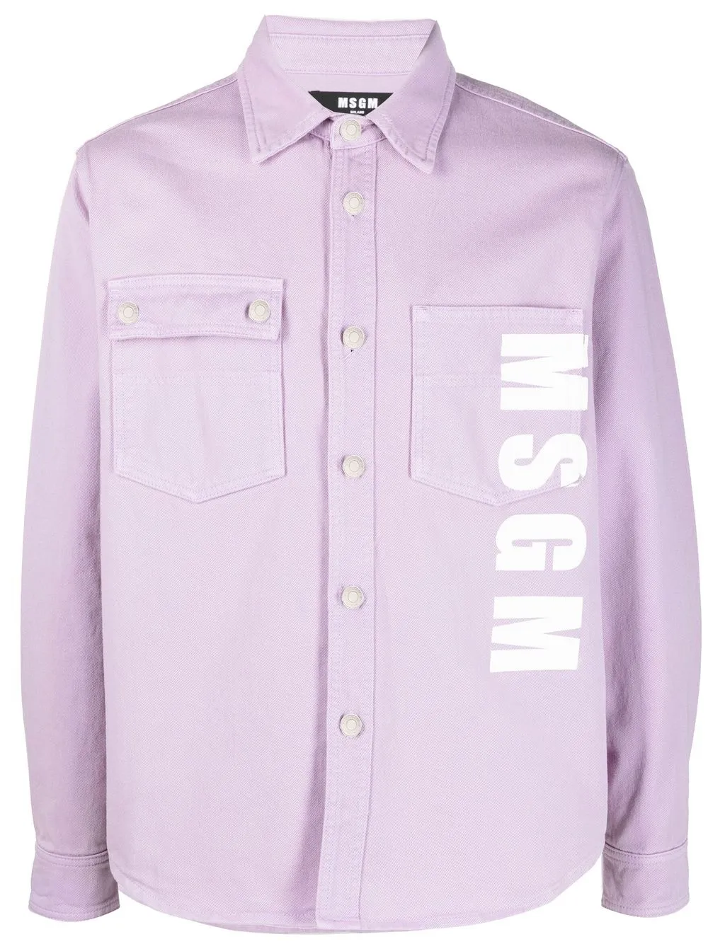 

MSGM camisa con logo estampado - Morado