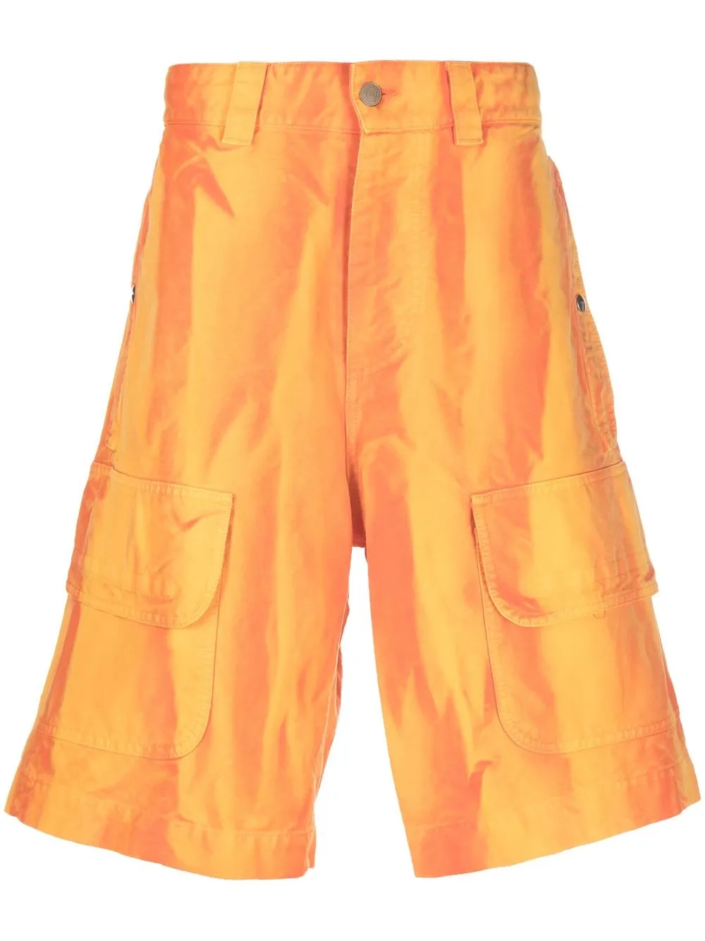 

MSGM shorts cargo con rayas abstractas - Naranja