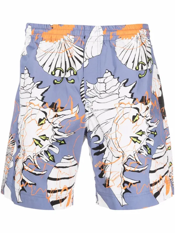 MSGM Floral Print Track Shorts - Farfetch