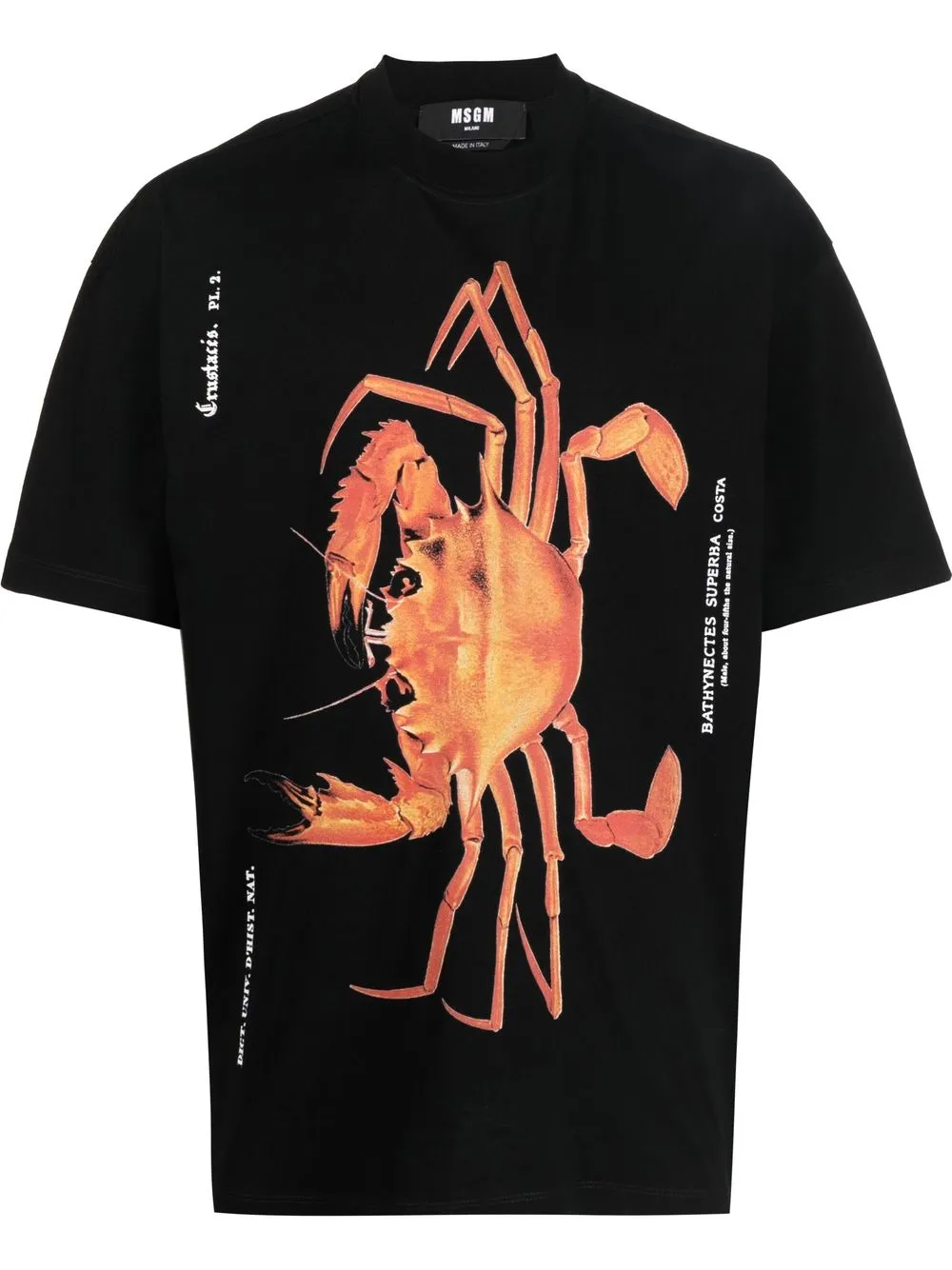 

MSGM playera con cangrejo estampado - Negro