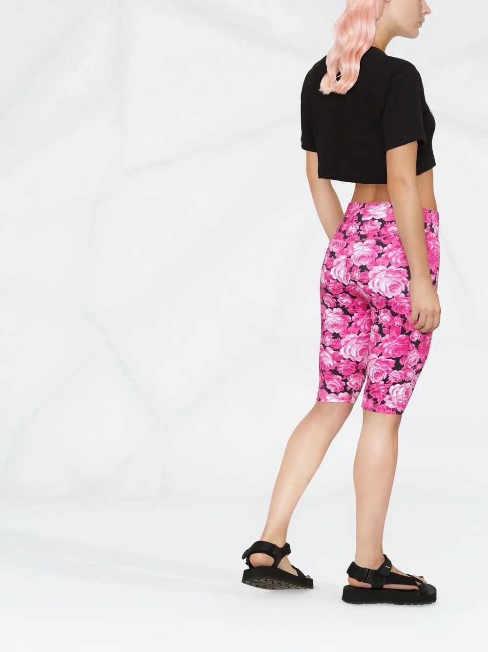 MSGM Fietsshorts met bloemenprint Roze