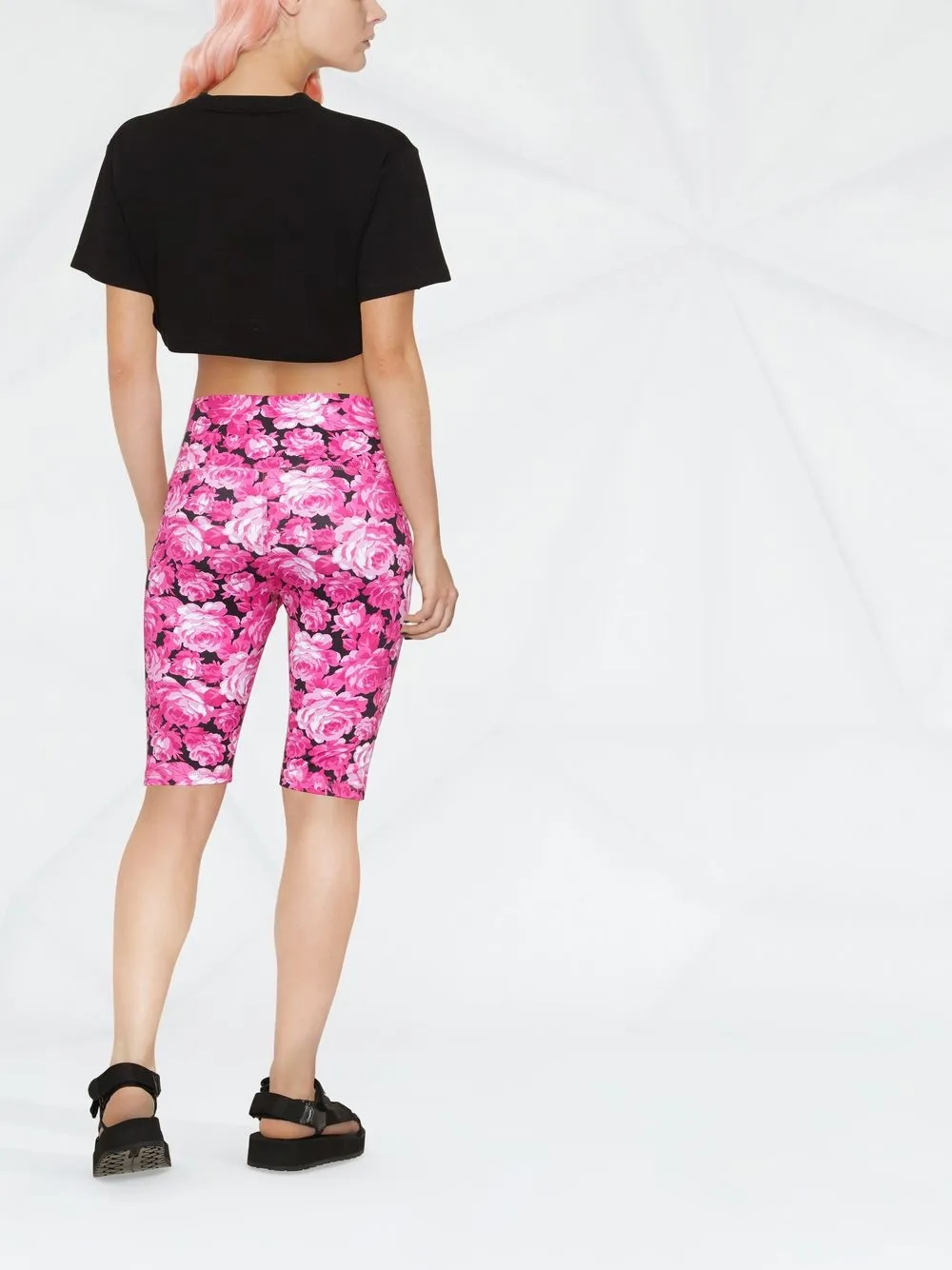 MSGM Fietsshorts met bloemenprint Roze