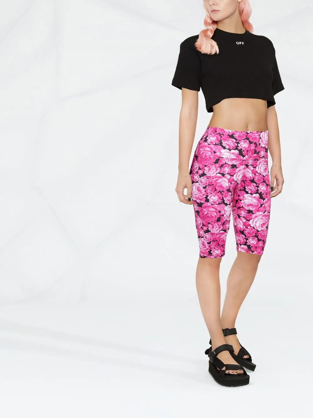 MSGM floral-print cycling shorts | Knee-Length Shorts | Image 2