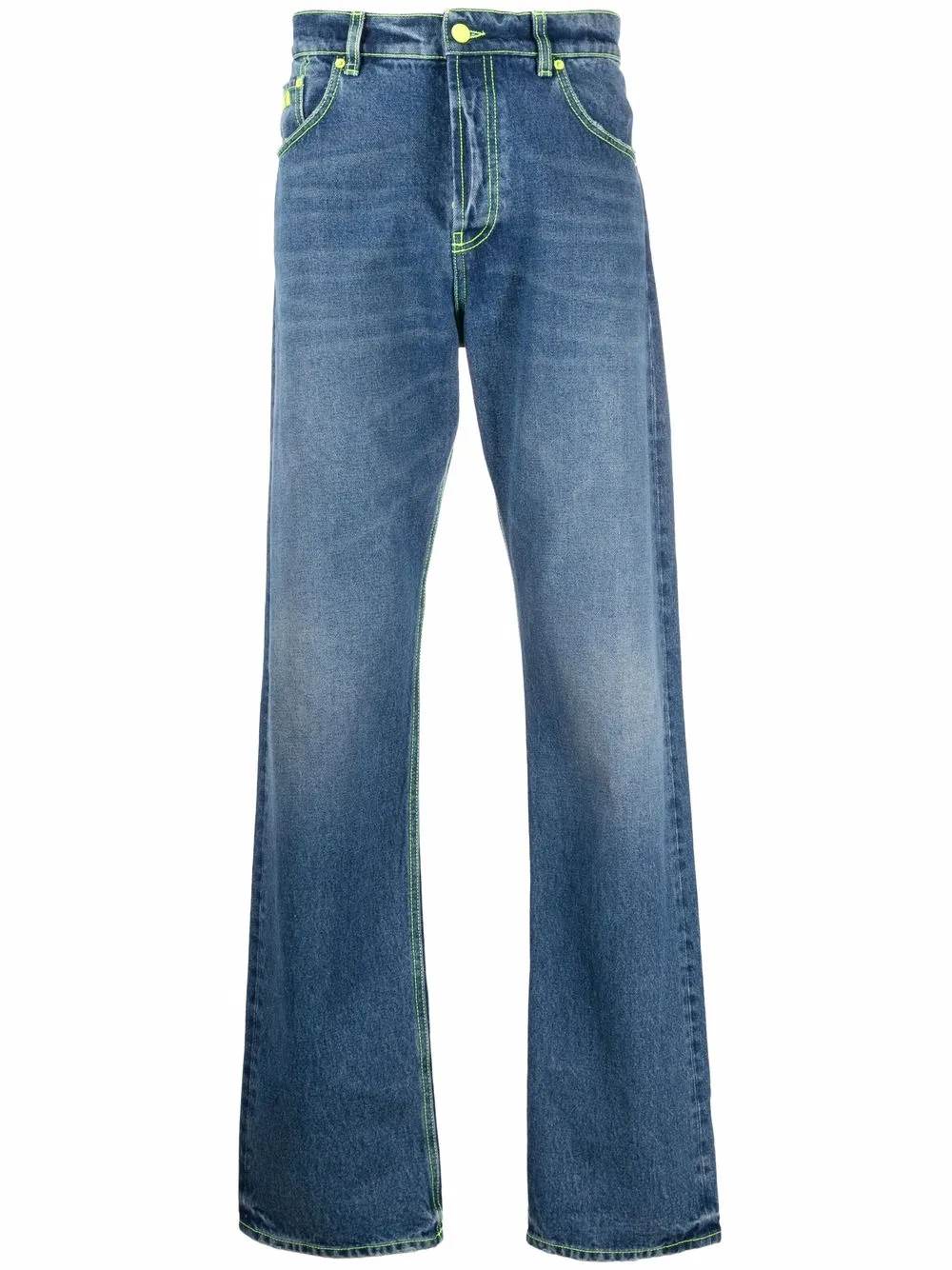 

MSGM jeans rectos con logo estampados - Azul