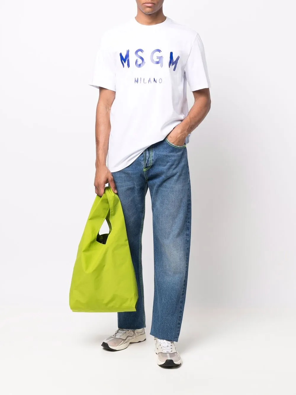 MSGM Jeans met logoprint - Blauw